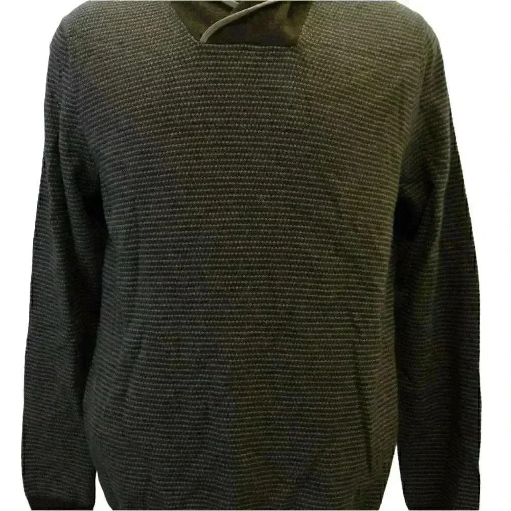 𝅺Tasso Elba Men's Brown Soft Touch Shawl Collar Rice Stitch Pullover Sweater
